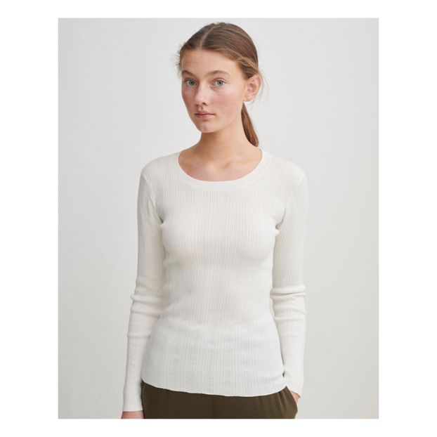 T-Shirt Manches Longues Côtelé Coton Bio - Collection Femme --product