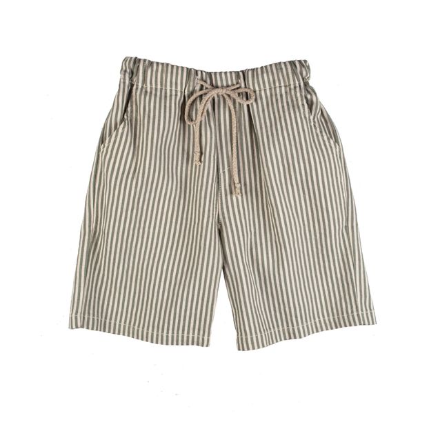 Striped Cotton and Linen Shorts -product