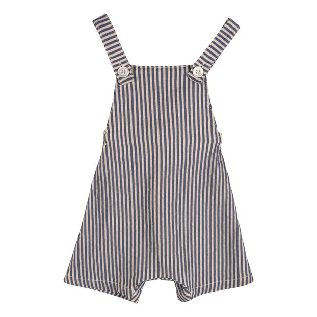 Salopette in cotone e lino a righe-product