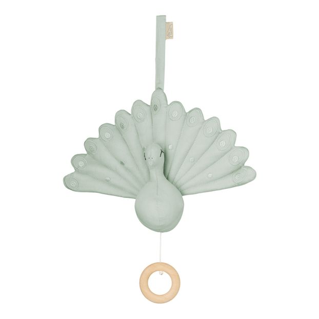 Mobile musical Paon en coton bio-product