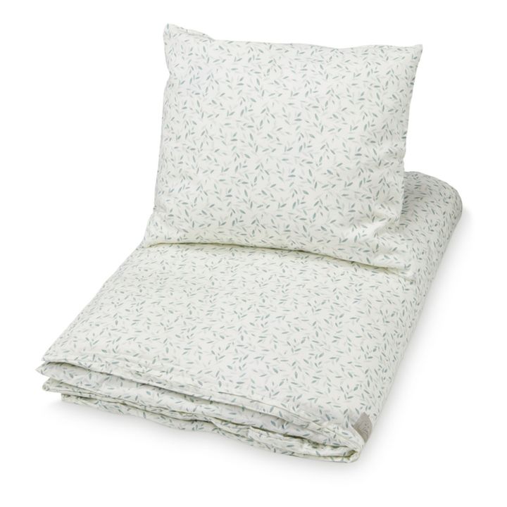 Parure de lit Green Leaves en coton bio | Sauge- Image produit n°2