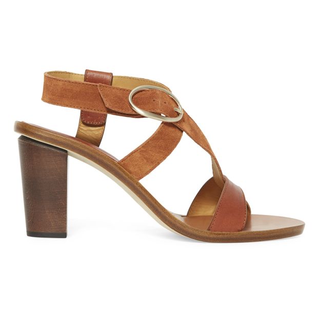 Sandali in pelle vegetale et in camoscio 80mm-product