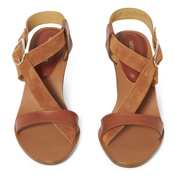 Sandali in pelle vegetale et in camoscio 80mm-product