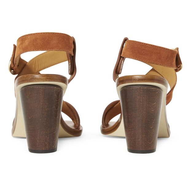 Sandali in pelle vegetale et in camoscio 80mm-product