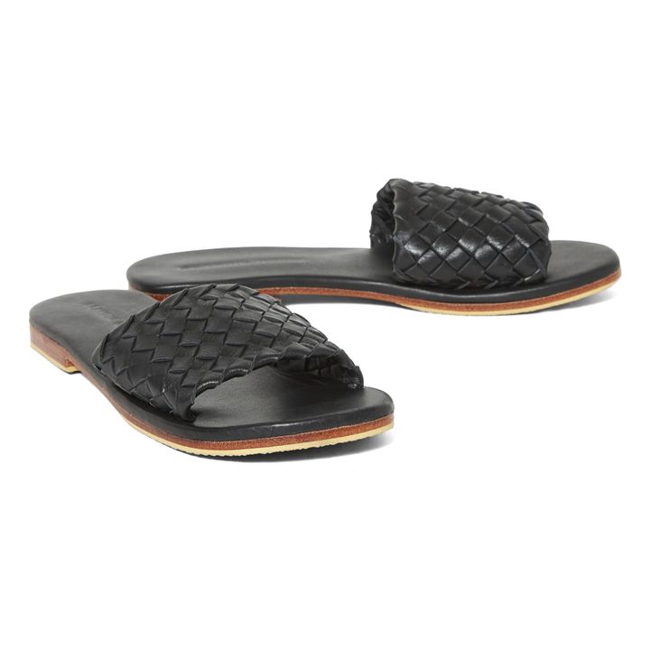 Sandalias Trenzado Slides - Colección Mujer | Negro- Imagen del producto n°2