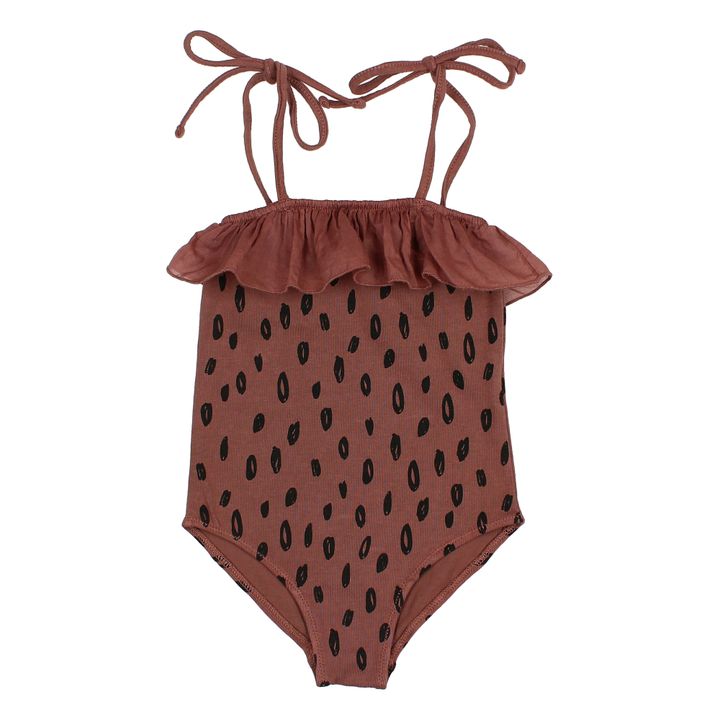 Organic Cotton Animal One Piece Swimsuit | Dusty Pink- Product image n°0