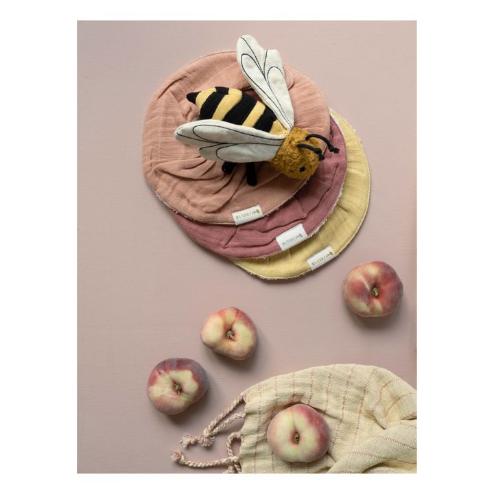 Sonajero de algodón orgánico Abeja | Amarillo- Imagen del producto n°6