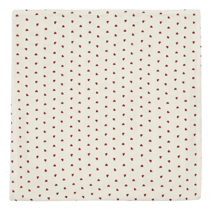 Small Double Cotton Muslin Poppy Swaddling Cloth | Red- Product image n°1