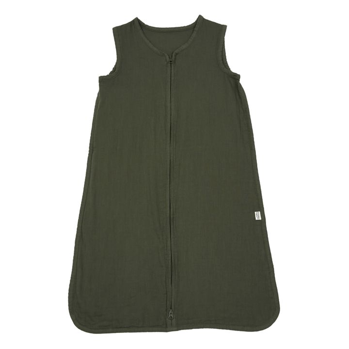 Double Cotton Muslin Linden Baby Sleeping Bag | Forest Green- Product image n°0