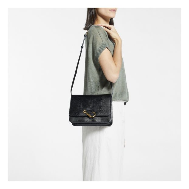 Borsa Hook in pelle goffrata di lucertola-product