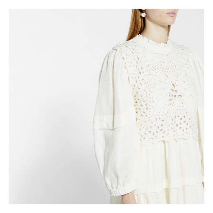 Robe Zandra Maille Crochet | Ecru- Image produit n°4