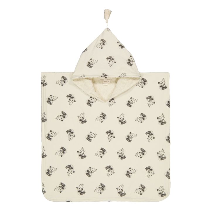 Cape de bain Pepito Panda | Ecru- Image produit n°0