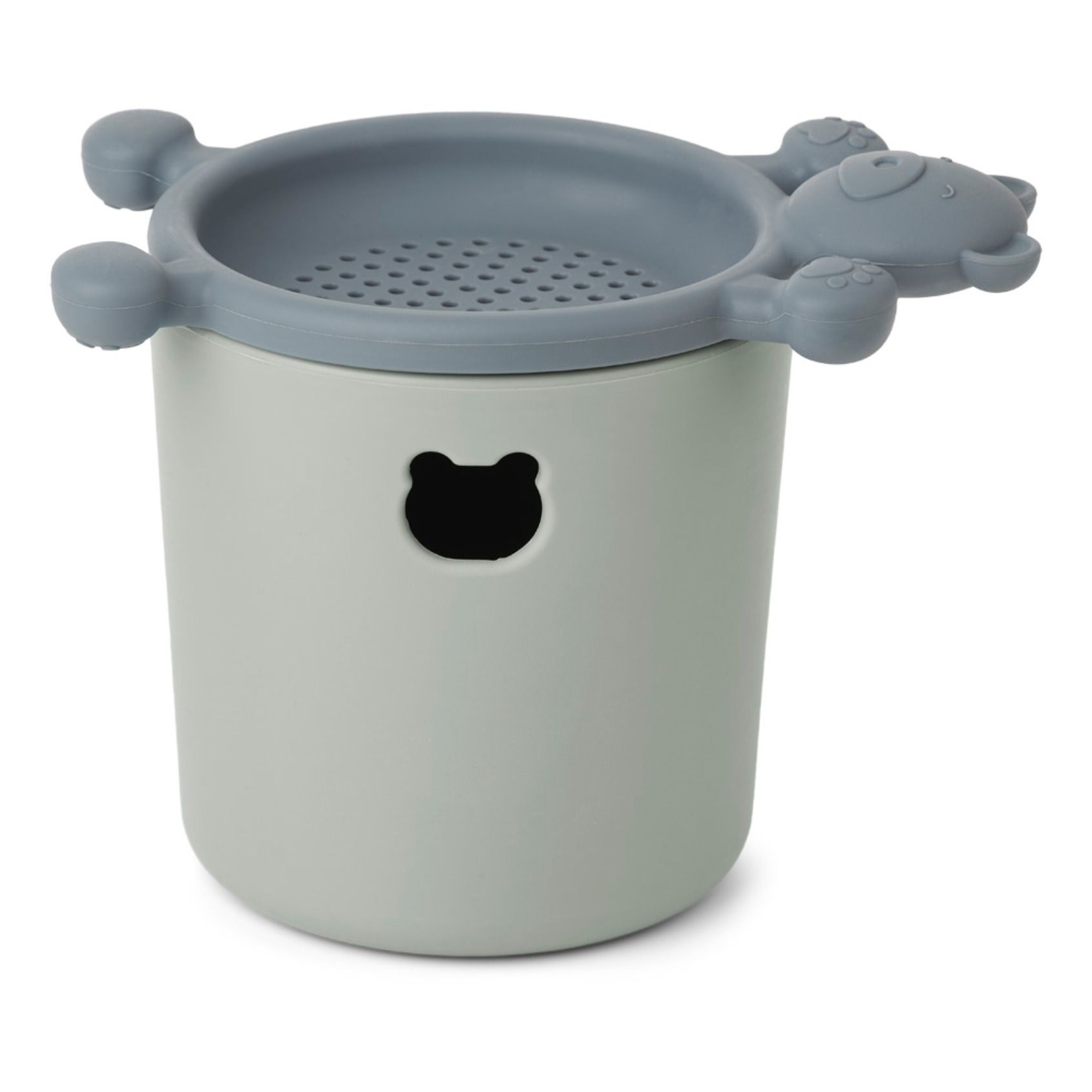 Cubo y colador de playa Bastian de silicona | Azul Gris- Imagen del producto n°0