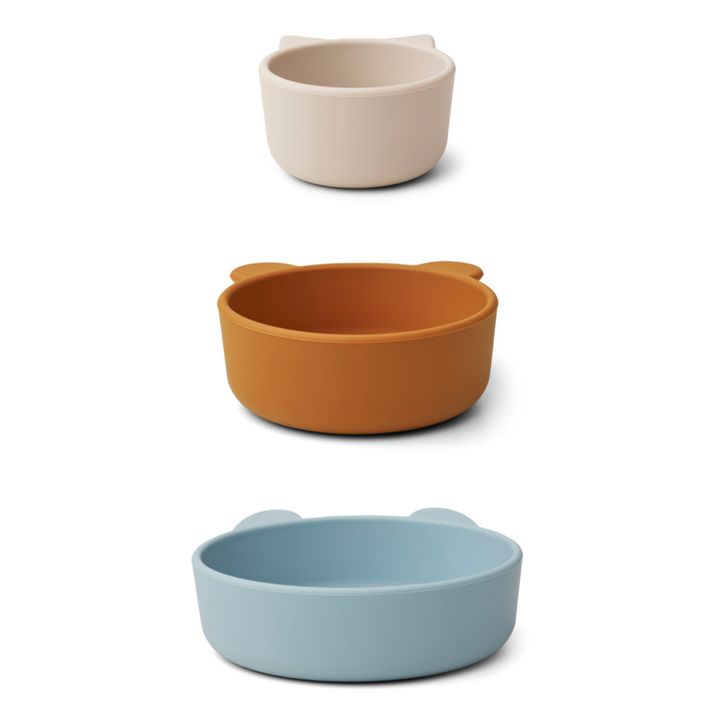 Bols Eddie en silicone - Set de 3 Bleu- Image produit n°2