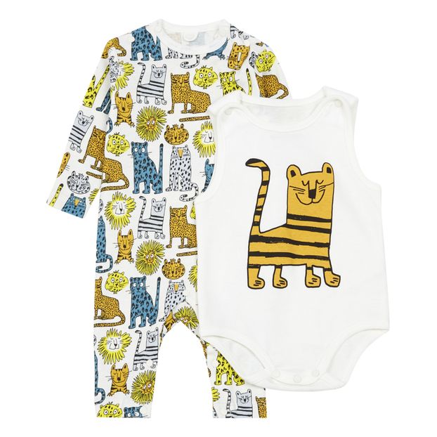 Pyjama + Body Coton Bio Félins-product
