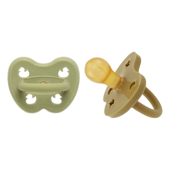 Tétine arrondie en caoutchouc naturel - Set de 2 | Vert- Image produit n°0