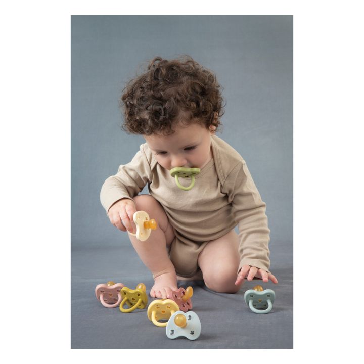 Tétine arrondie en caoutchouc naturel - Set de 2 | Vert- Image produit n°1