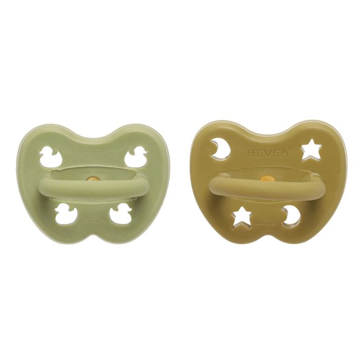 Tétine arrondie en caoutchouc naturel - Set de 2 | Vert- Image produit n°4