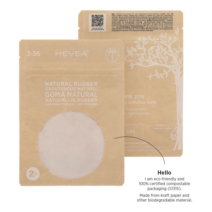 Tétine arrondie en caoutchouc naturel - Set de 2 | Vert- Image produit n°5