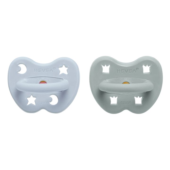 Tétine arrondie en caoutchouc naturel - Set de 2 | Bleu gris- Image produit n°5