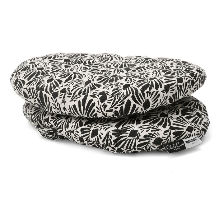 Cojín Tibu de algodón orgánico Negro- Imagen del producto n°3