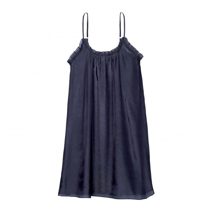 Camisón Hortense algodón y seda Azul Noche- Imagen del producto n°0