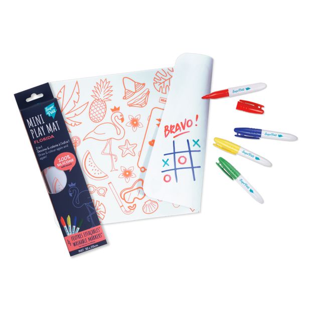 Mini set de table à colorier réversible avec 4 feutres - Floride-product