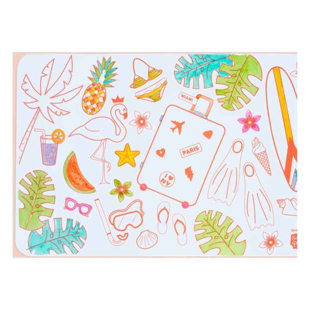 Mini set de table à colorier réversible avec 4 feutres - Floride-product