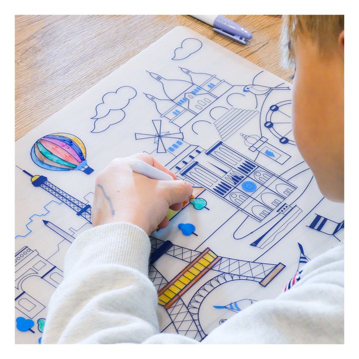 Set de table à colorier avec 5 feutres et bracelet Paris- Image produit n°4