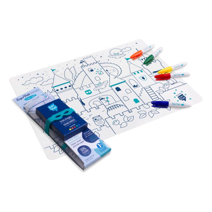 Set de table à colorier avec 5 feutres et bracelet Château- Image produit n°0