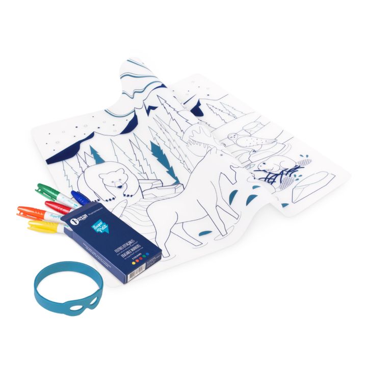 Set de table à colorier Boreal | Bleu- Image produit n°3