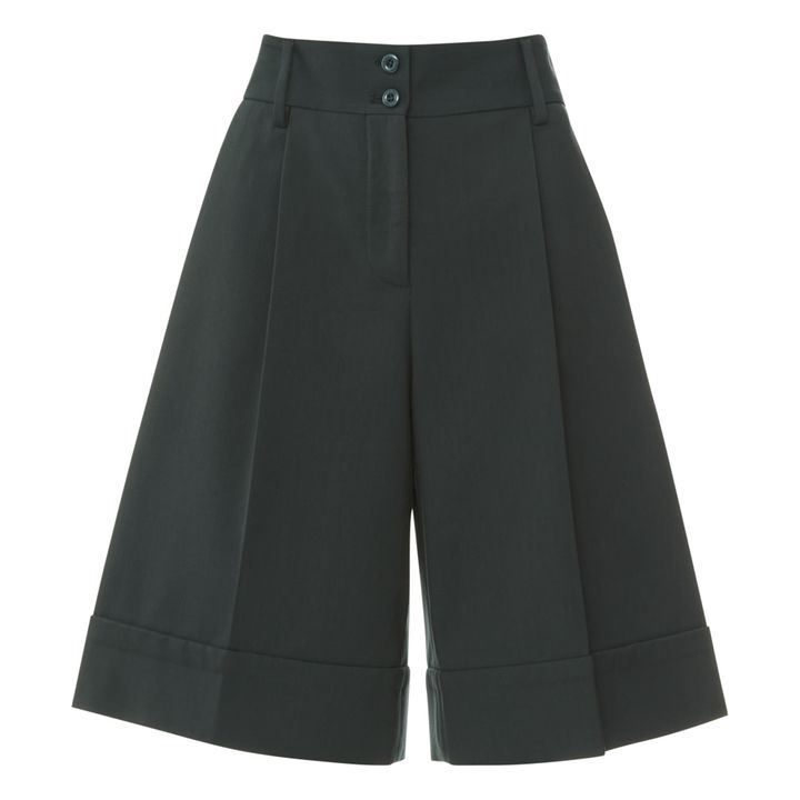 Bermuda con Pinzas | Verde Oscuro- Imagen del producto n°0