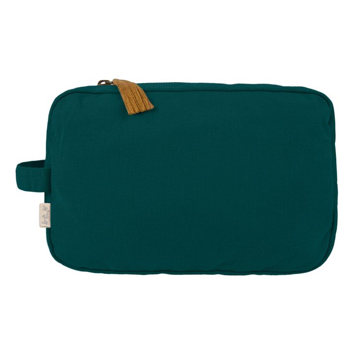 Trousse Companion waterproof in cotone bio | Teal Blue S022- Immagine del prodotto n°0