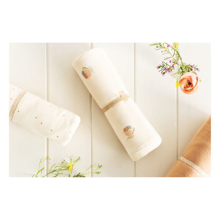 Butterfly Double Cotton Muslin Swaddling Cloth 100 x 120cm | Cream- Product image n°5