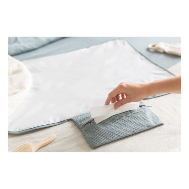Matelas à langer de voyage Mozart en coton bio | Bleu- Image produit n°5
