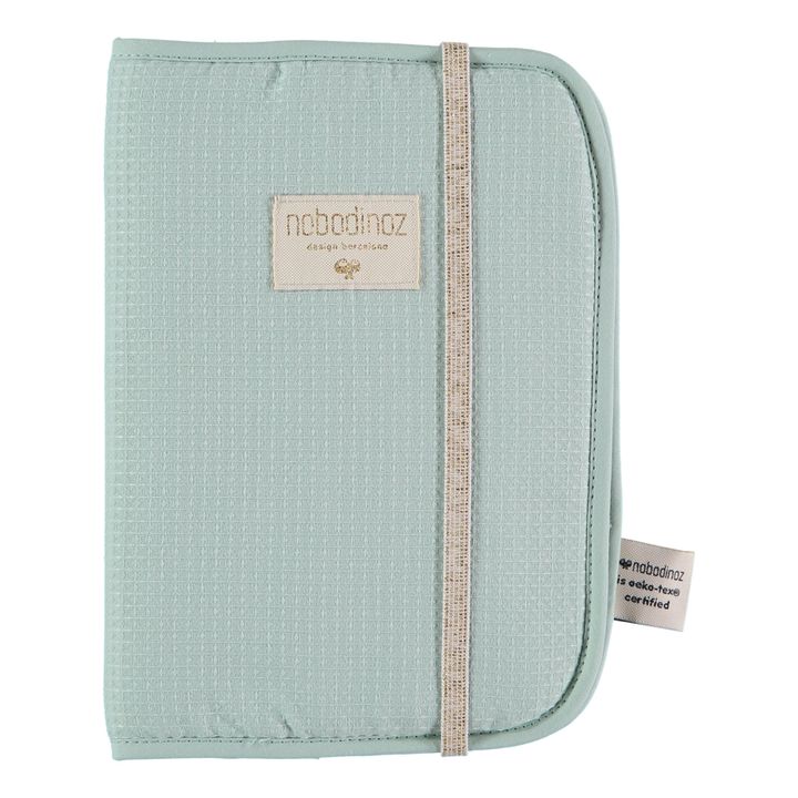 Funda para cartilla de salud Poema de algodón orgánico | Verde Almendra- Imagen del producto n°0