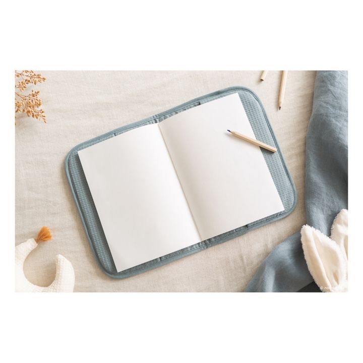 Funda para cartilla de salud Poema en algodón orgánico | Azul- Imagen del producto n°2