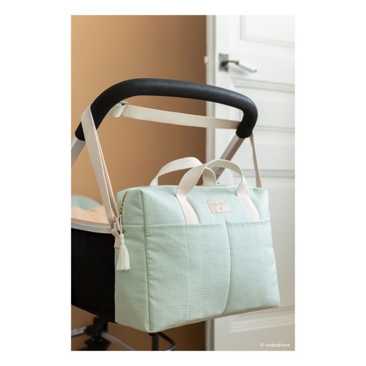 Bolso cambiador Gala en algodón orgánico | Verde Almendra- Imagen del producto n°3