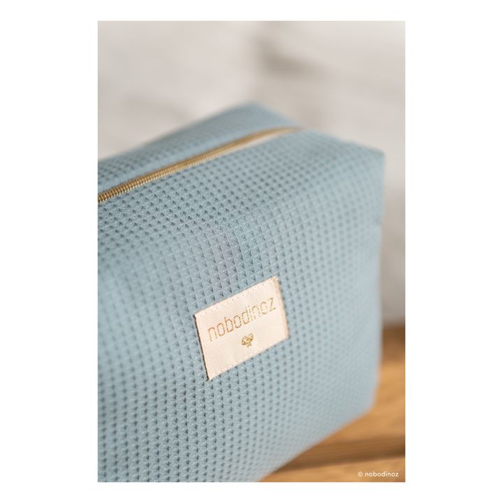 Trousse de toilette Diva en coton bio Bleu- Image produit n°2