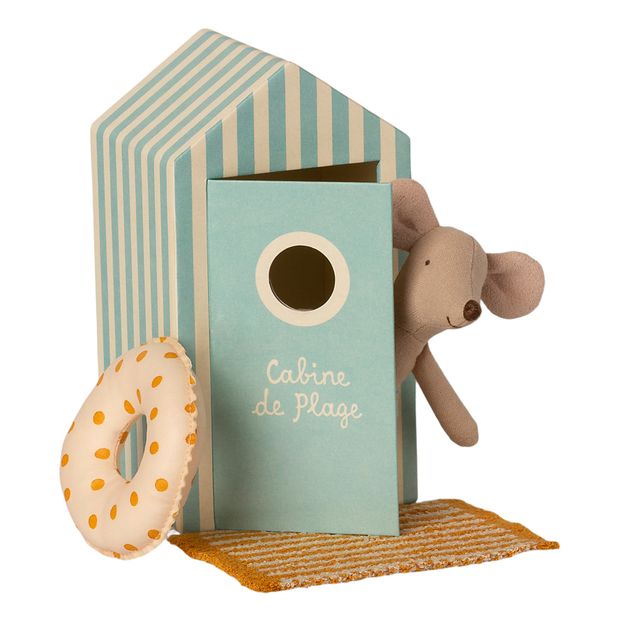 Ratón niño pequeño y su cabina de playa-product