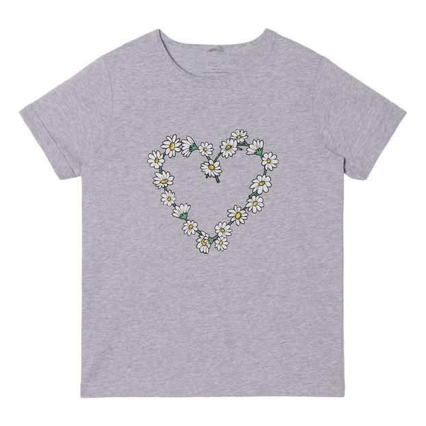 Camiseta algodón orgánico Corazón Flores-product