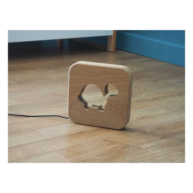 Solid Oak Turtle Night Light-product
