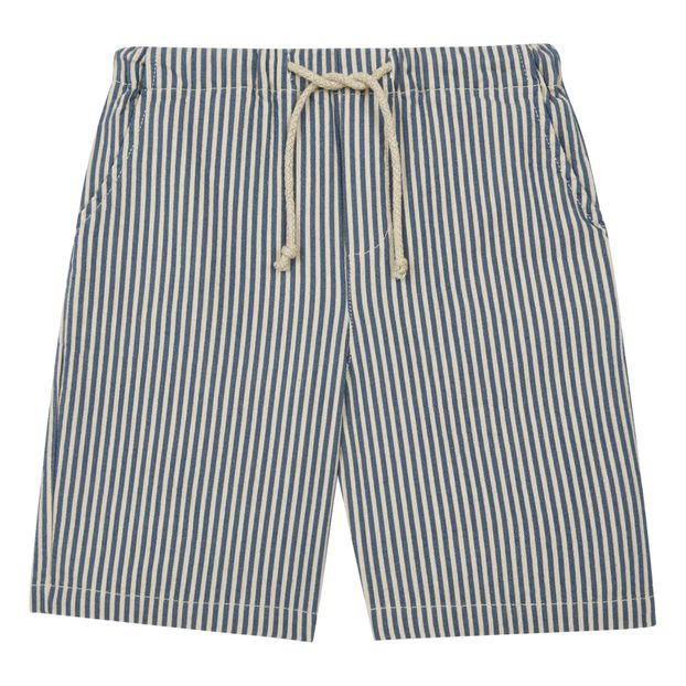 Striped Cotton and Linen Shorts -product