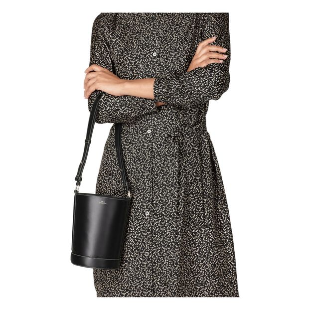 Bolso cubo mini cuero liso ámbar-product
