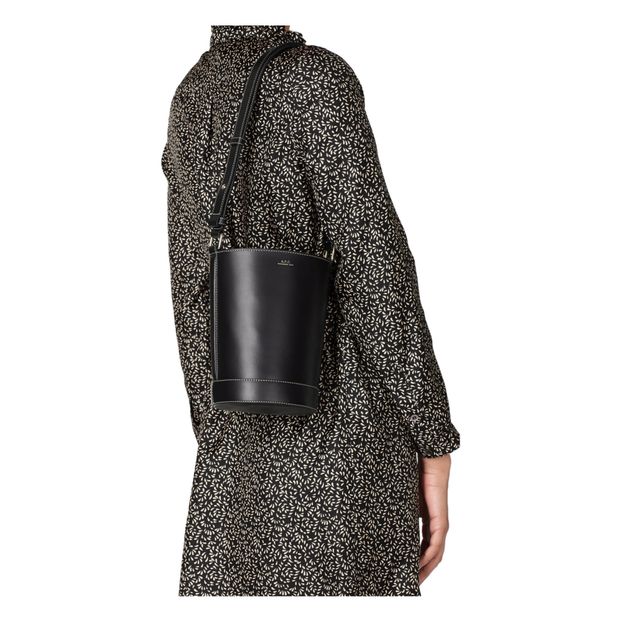Bolso cubo mini cuero liso ámbar-product