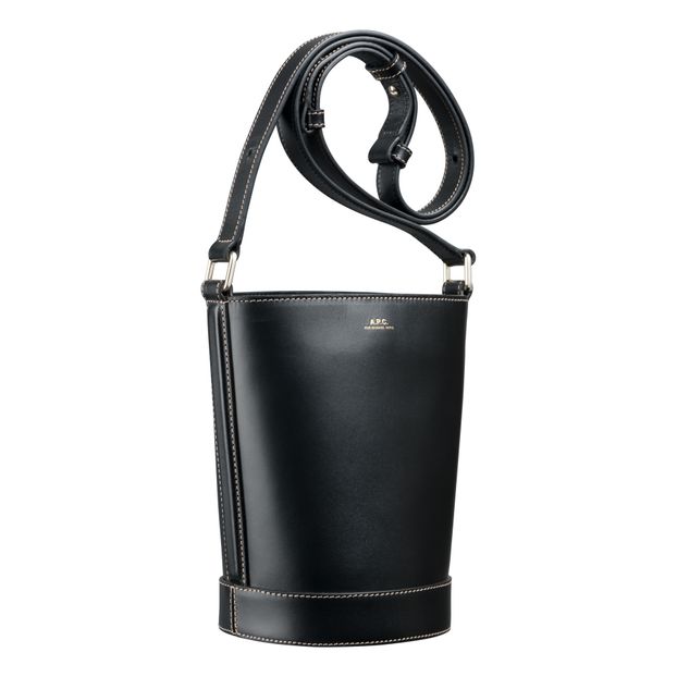 Bolso cubo mini cuero liso ámbar-product