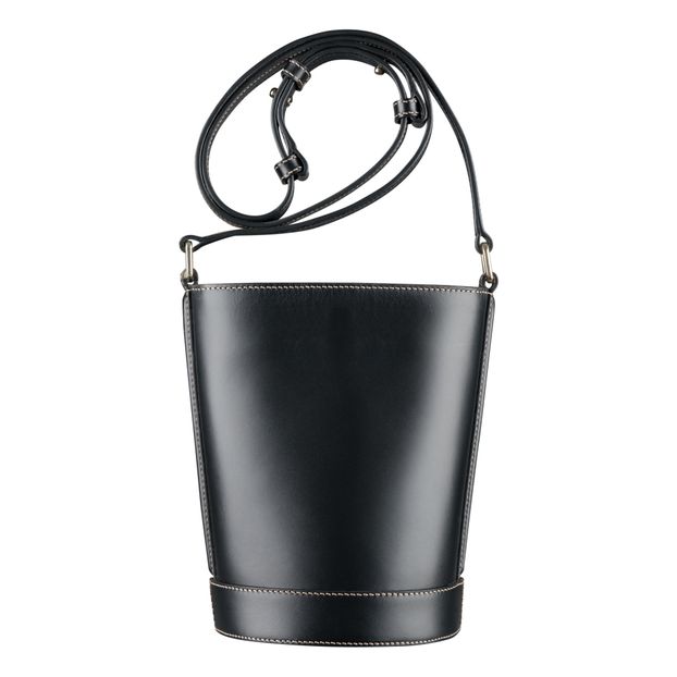 Bolso cubo mini cuero liso ámbar-product