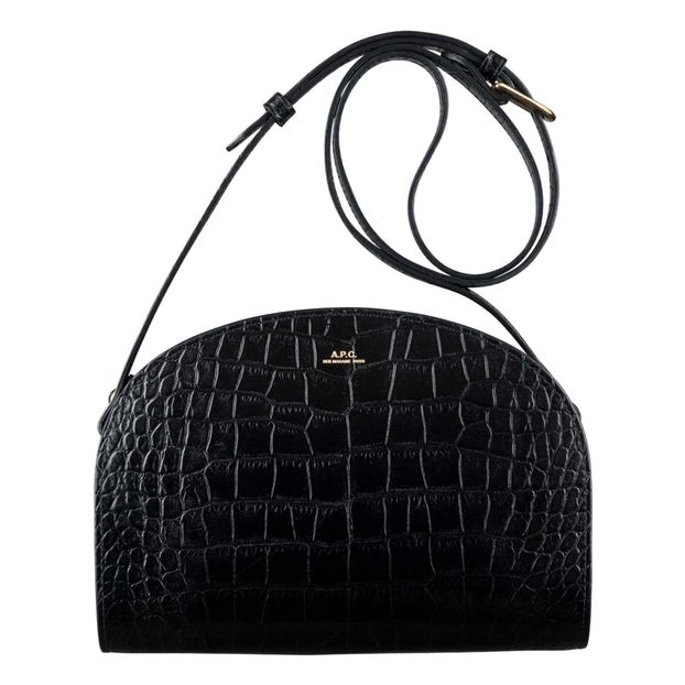 Bolso media luna de piel de cocodrilo-product