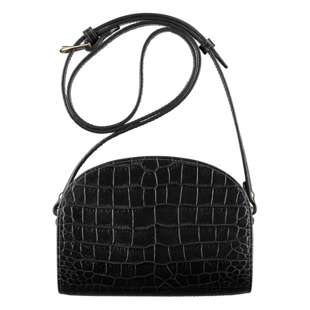 Half Moon Mini Crocodile Print Leather Bag -product