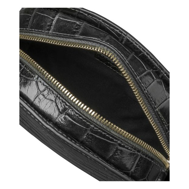 Half Moon Mini Crocodile Print Leather Bag -product
